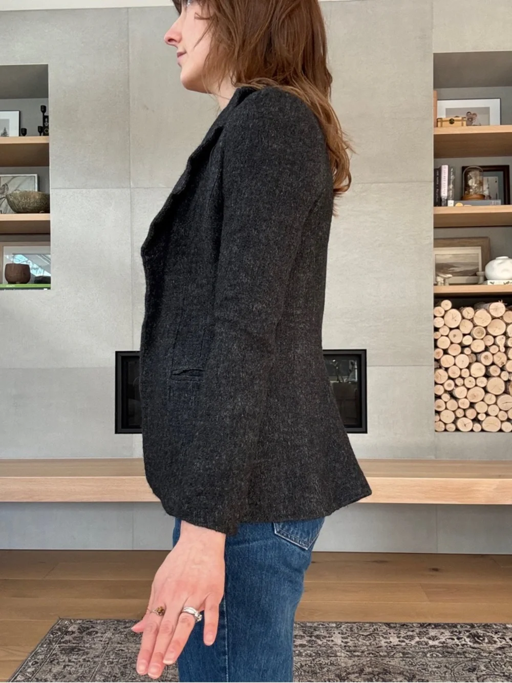 Vintage Edwardian style Charcoal grey Blazer w waistcoat vest xs academia - Picture 5 of 16